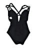 Becca Solid Black One Piece Swimsuit Size M - photo 2