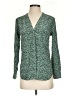 Steven Alan 100% Silk Polka Dots Green Teal Long Sleeve Silk Top Size S - photo 1