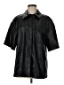 Topshop 100% Polyurethane Black Short Sleeve Button-Down Shirt Size 8 - photo 1