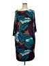 Talbots Print Teal Cocktail Dress Size 2X - photo 1