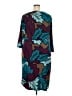 Talbots Print Teal Cocktail Dress Size 2X - photo 2