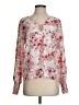 Shein 100% Polyester Floral Pink Long Sleeve Blouse Size 4 - photo 1