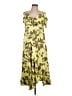 DKNY 100% Polyester Tropical Yellow Casual Dress Size 10 - photo 1