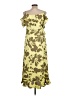 DKNY 100% Polyester Tropical Yellow Casual Dress Size 10 - photo 2