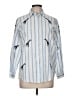Zara Basic 100% Baumwolle Stripes Blue Long Sleeve Button-Down Shirt Size M - photo 1
