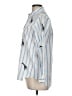 Zara Basic 100% Baumwolle Stripes Blue Long Sleeve Button-Down Shirt Size M - photo 5