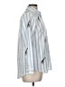 Zara Basic 100% Baumwolle Stripes Blue Long Sleeve Button-Down Shirt Size M - photo 4