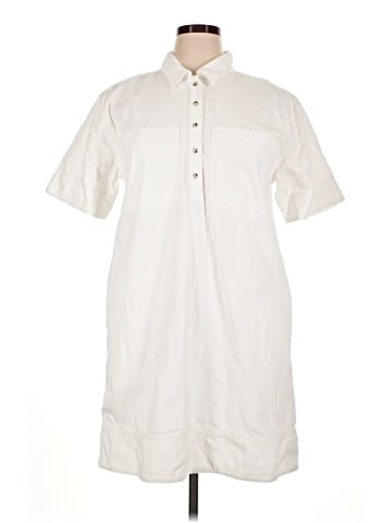 Madewell Denim Popover Dress in Pure White (view 1)