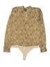 Paige 100% Polyester Tan Bodysuit Size L - photo 1