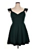 City Studio Solid Green Cocktail Dress Size 16 - photo 1