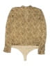 Paige 100% Polyester Tan Bodysuit Size L - photo 2