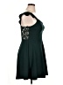 City Studio Solid Green Cocktail Dress Size 16 - photo 4