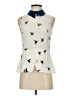Tibi 100% Silk Animal Print Ivory Sleeveless Silk Top Size 2 - photo 1