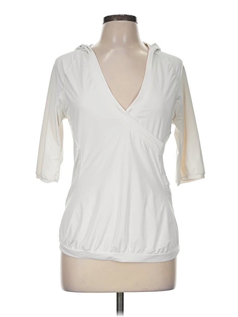 Pre-owned Zella 3/4 Sleeve T-shirt In Ivory