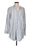 Cloth & Stone Stripes Blue 3/4 Sleeve Button-Down Shirt Size L - photo 1