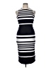 Nicholas Stripes Blue Cocktail Dress Size 14 - photo 1
