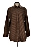 Chico's Chevron-herringbone Brown Long Sleeve Button-Down Shirt Size Lg (2) - photo 1