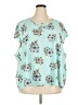 K. Jordan 100% Polyester Teal Short Sleeve Blouse Size 5X - photo 1