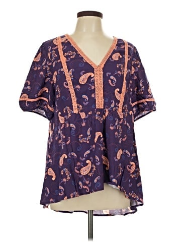 BLOOMCHIC Short Sleeve Blouse (view 1)