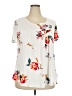 Assorted Brands Floral Ivory 3/4 Sleeve T-Shirt Size 2X - photo 1