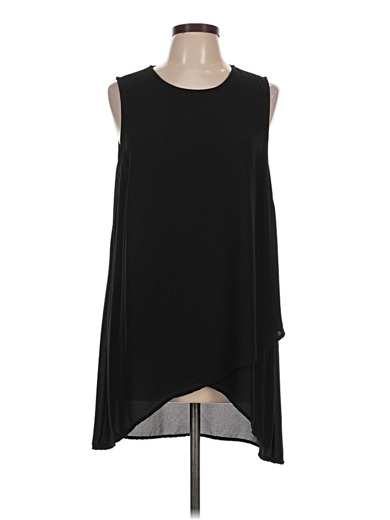 Pre-owned Jjill Sleeveless Top Black One Shoulder Neckline Tops