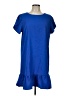 Beyove Solid Blue Casual Dress Size L - photo 1