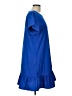 Beyove Solid Blue Casual Dress Size L - photo 4