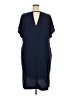 Sejour 100% Polyester Solid Blue Casual Dress Size 18 - photo 2
