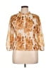 Express 100% Polyester Gold 3/4 Sleeve Blouse Size XL - photo 1
