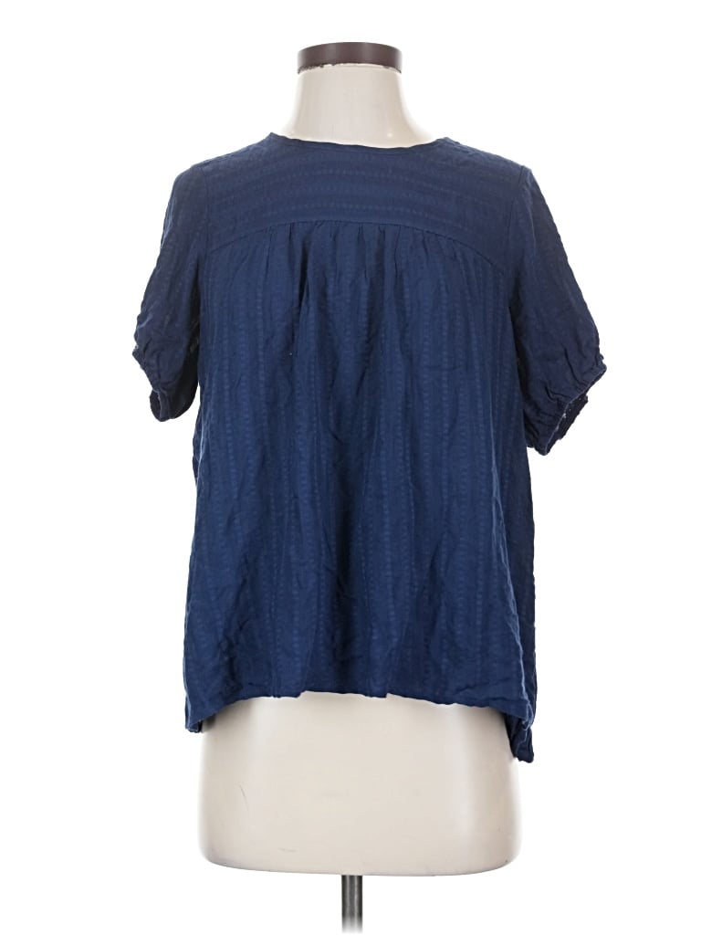 Pre-owned Fun2fun Short Sleeve Blouse In Blue