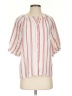 Evereve Stripes Ivory Short Sleeve Blouse Size S - photo 1