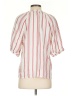 Evereve Stripes Ivory Short Sleeve Blouse Size S - photo 2