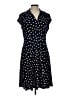 Robbie Bee Polka Dots Black Casual Dress Size L - photo 1