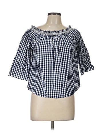 Madewell Smocked Gingham Off-the-Shoulder Top (view 1)