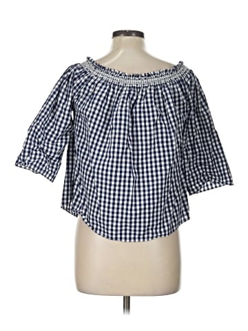 Madewell Smocked Gingham Off-the-Shoulder Top (view 2)