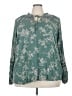 Torrid Teal Long Sleeve Blouse Size 3X Plus (3) - photo 1