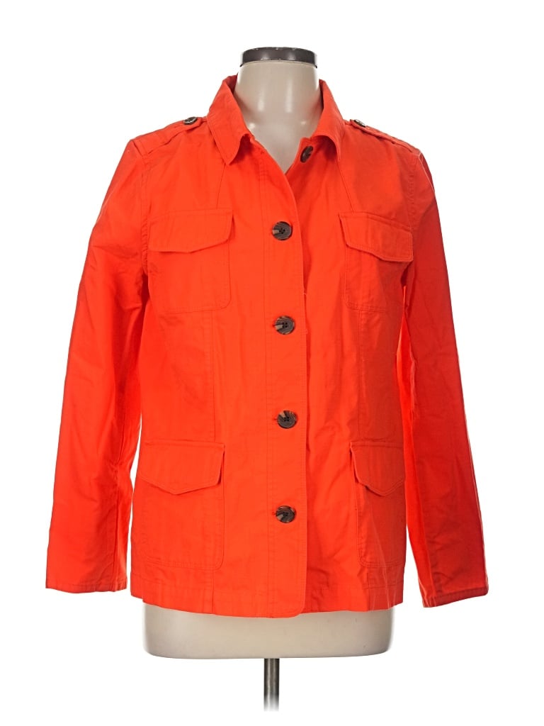 Talbots 3/4 Sleeve Button Down Shirt In Orange