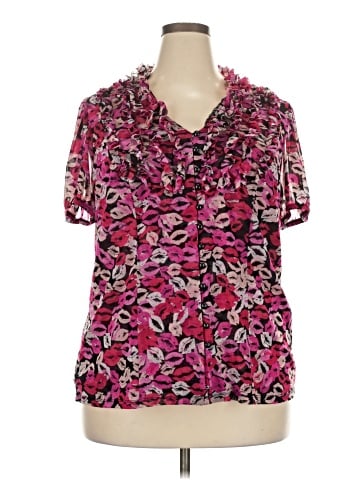 INC International Concepts Short Sleeve Blouse (view 1)