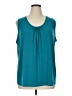 Susan Graver Teal Sleeveless T-Shirt Size 1X - photo 1