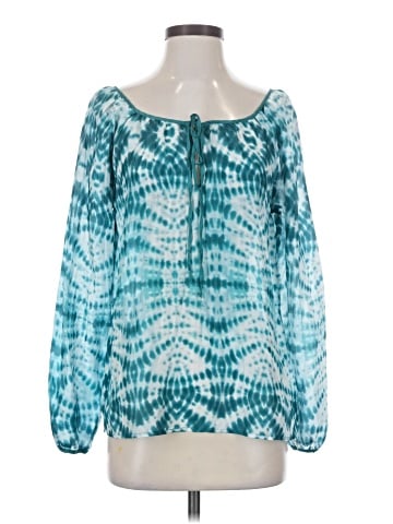 Velvet Long Sleeve Silk Top (view 1)