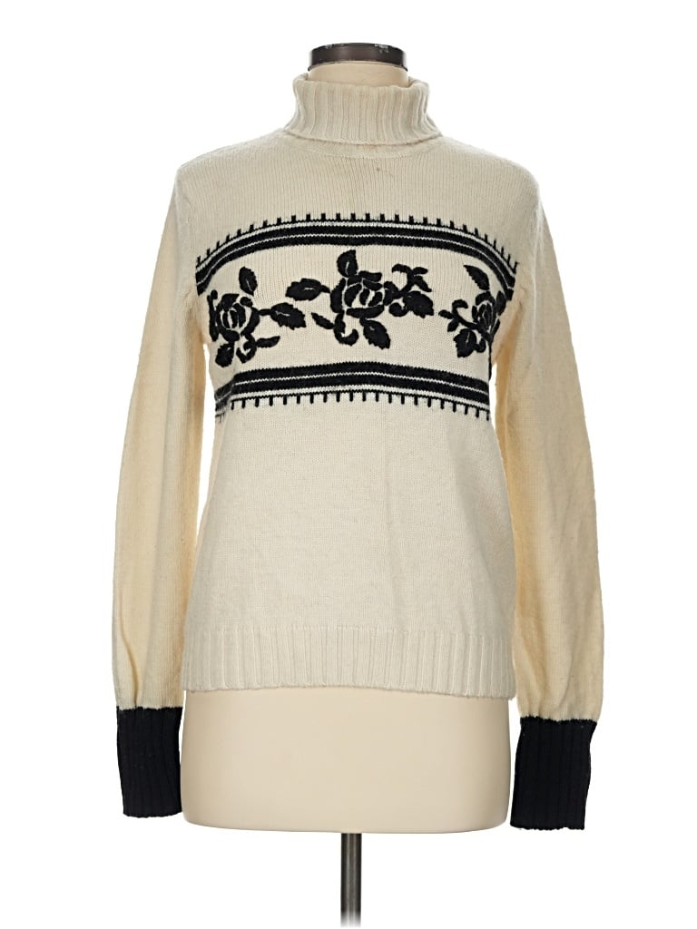 Pre-owned Evan Picone Turtleneck Sweater In Ivory