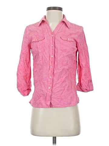 JM Collection 3/4 Sleeve Button-Down Shirt (view 1)