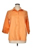 Chico's 100% Cotton Solid Orange 3/4 Sleeve Button-Down Shirt Size XL (3) - photo 1