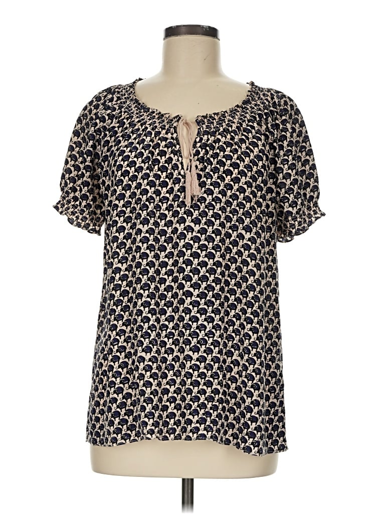 Pre-owned Joie Short Sleeve Blouse In Black