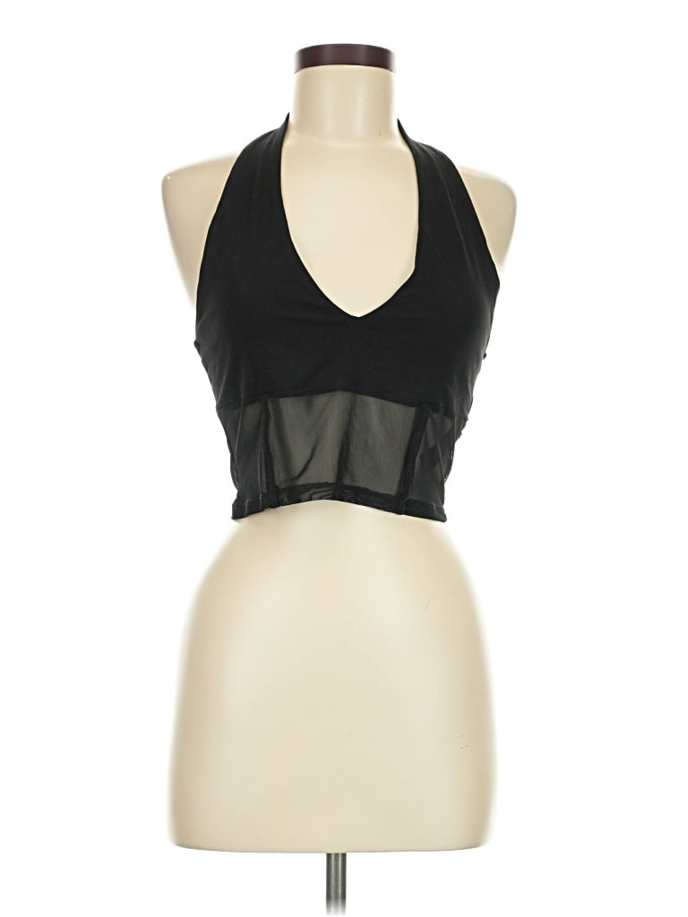 Pre-owned Asos Design Tank Top Black Halter Neckline Tops