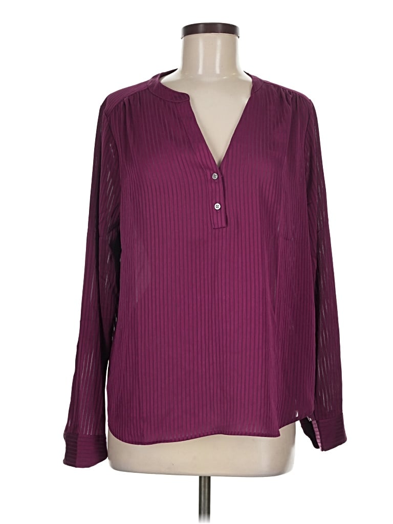 J.crew Factory Store Long Sleeve Blouse In Burgundy