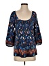 Tibi 100% Silk Blue 3/4 Sleeve Silk Top Size 4 - photo 1
