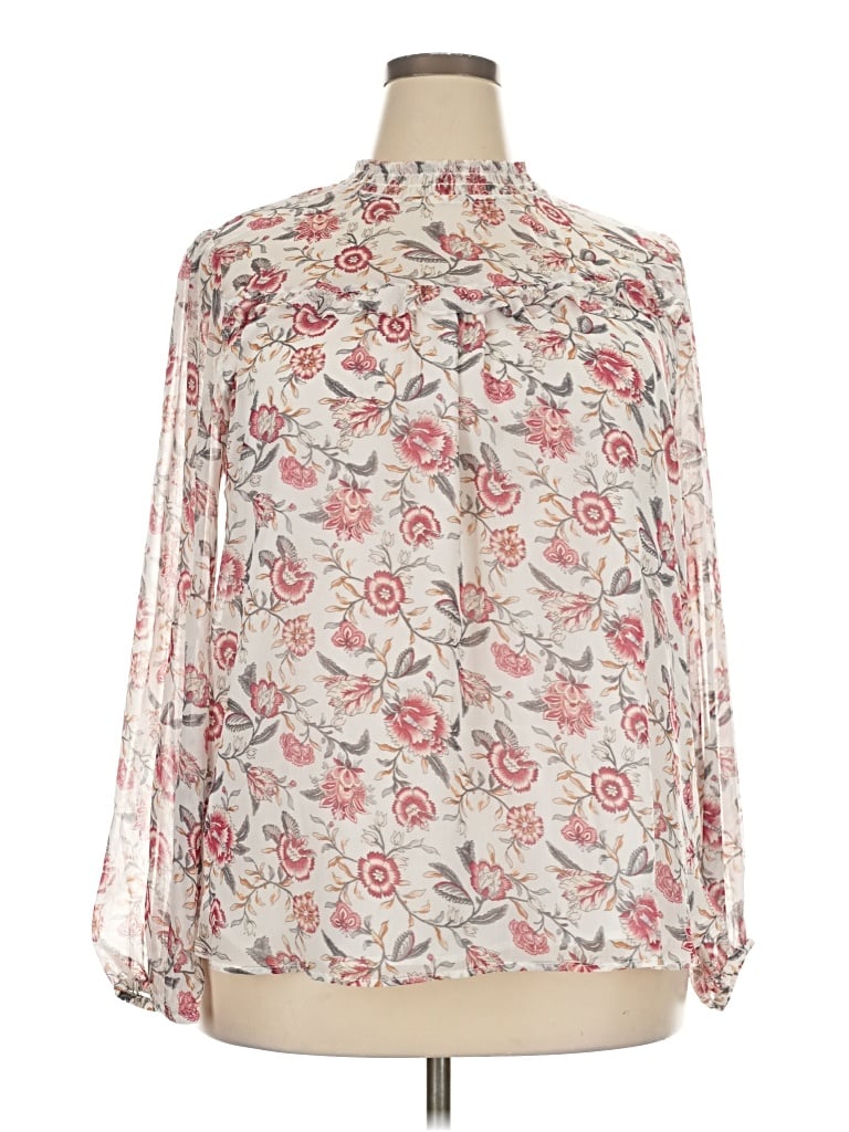 Ann Taylor Loft Long Sleeve Blouse In Ivory