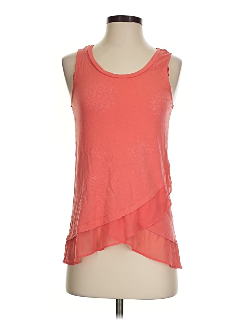 Pre-owned Desigual Tank Top Orange Halter Neckline Tops