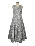 Halogen 100% Cotton Paisley Silver Cocktail Dress Size M - photo 1